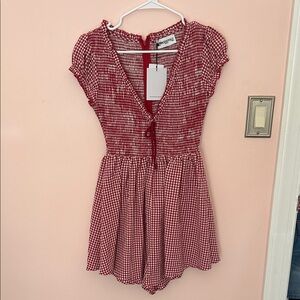 Princess Polly Red Gingham Romper